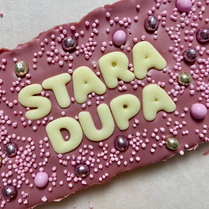 CZEKOLADA Z WZOREM W MALINY/KWIATY